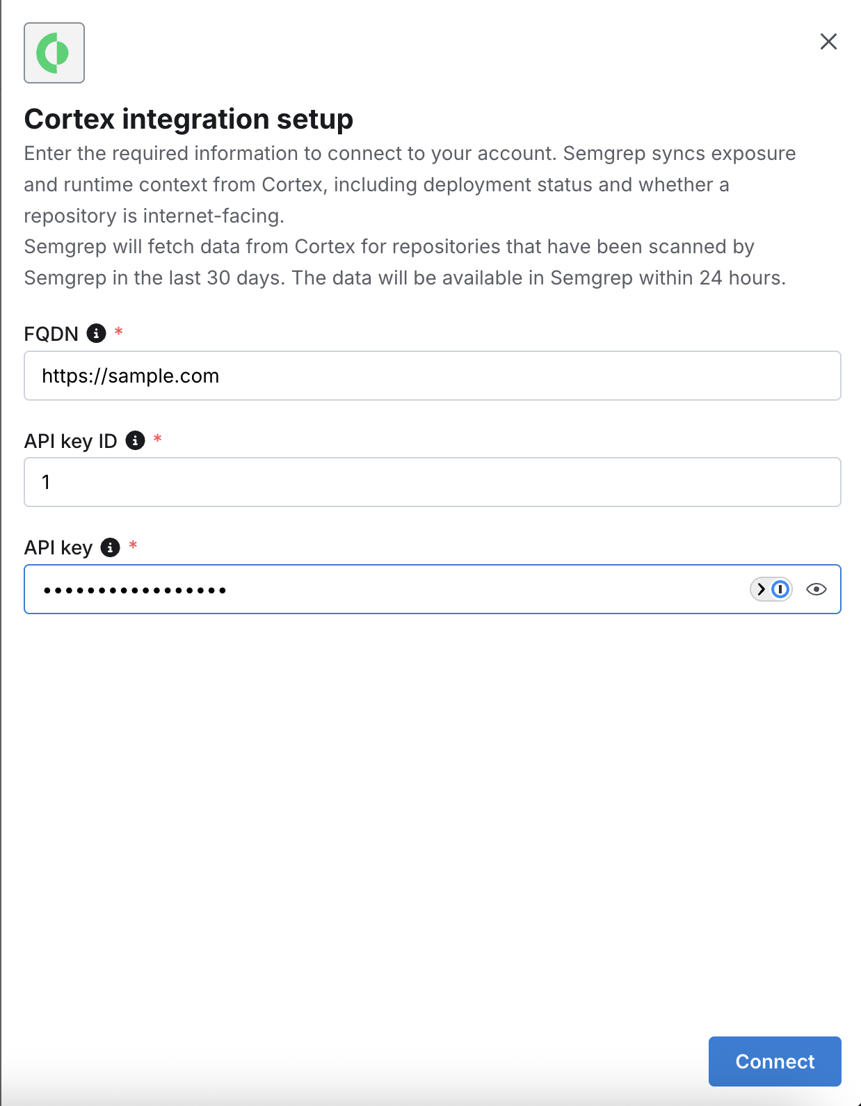 Add Cortex Setup Modal